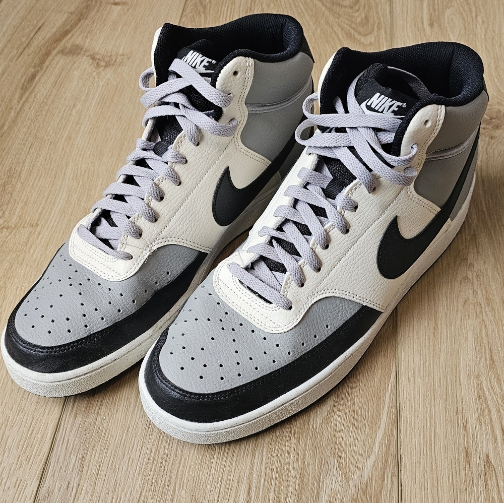 Nike Men's Court Vision Mid Next Nature Shoes - Smoke Grey, Black, Excellent